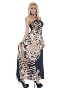 Lange jurk tijgerprint
