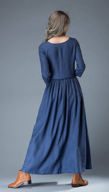 Kobalt blauwe maxi jurk