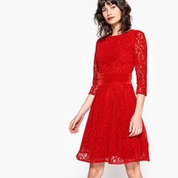Rode fluwelen jurk