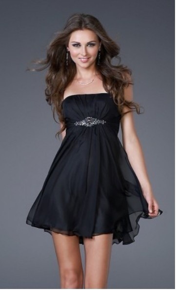 Zwarte gala jurk kort