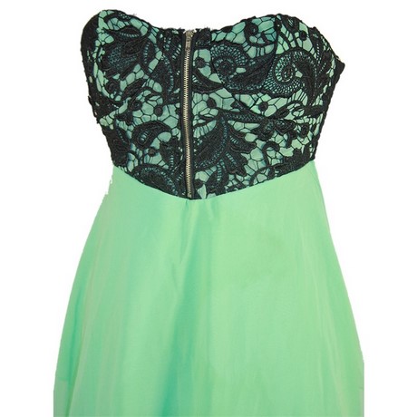 Groene strapless jurk