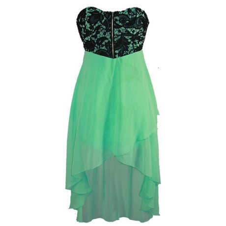 Groene strapless jurk