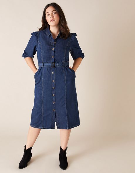 Denim midi jurk