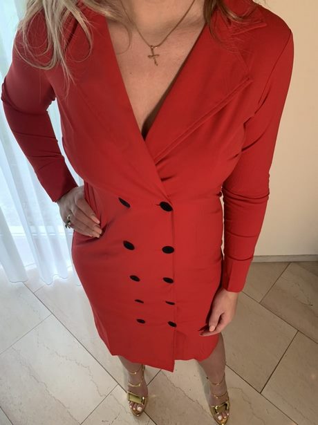 Rode blazer jurk