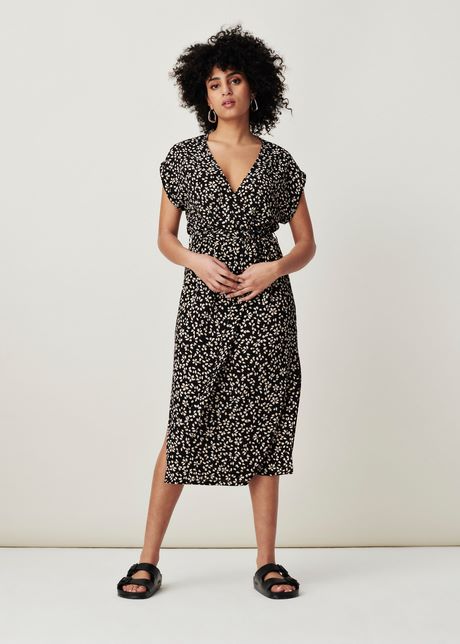 Wrap dress zwart