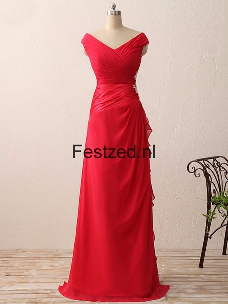 Chiffon jurk rood