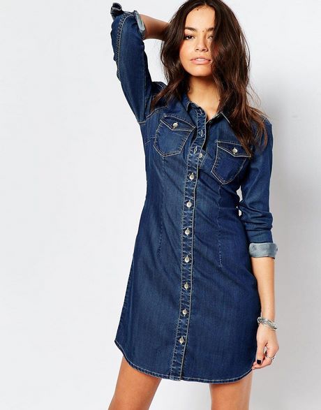 Only denim jurk