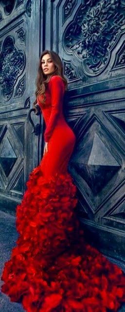 Rode zeemeermin jurk