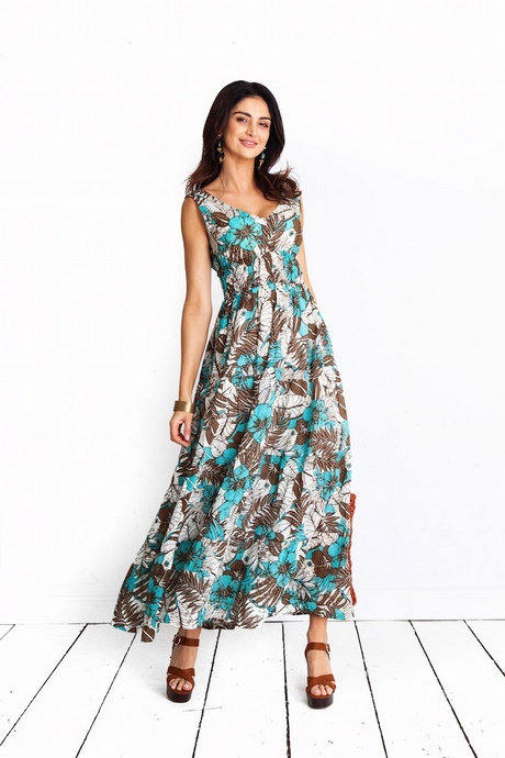 Turquoise maxi jurk