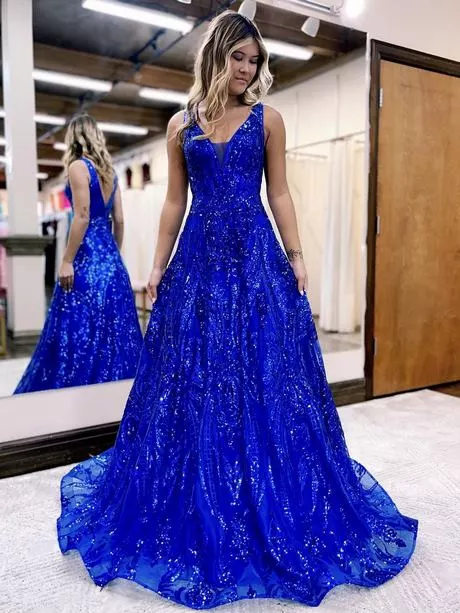 Donker blauwe prom dresses 2024