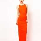 Oranje lange jurk