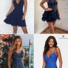 Marineblauwe homecoming jurken 2023